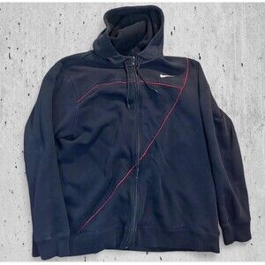 Nike Hoodie Mens XX Large Black Zip Up Hooded Sweatshirt Club Fleece Sportswear